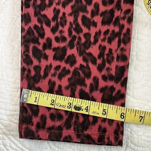Leopard Print Long Pants Straight Leg Womens 10 Stretch Mob Wife Unique - Picture 14 of 17